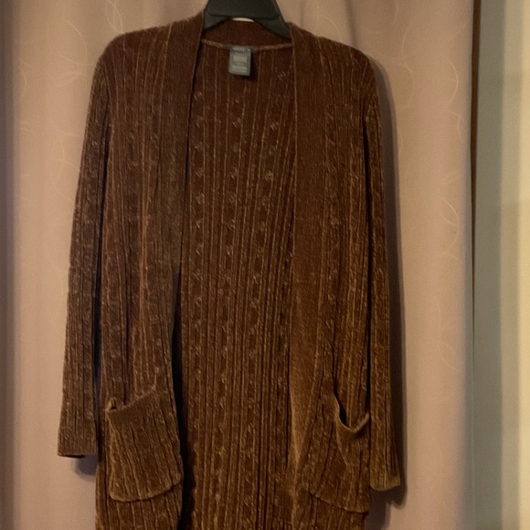 Matty M Jackets & Blazers - Matty M Chocolate Brown Plush Longline Cardigan